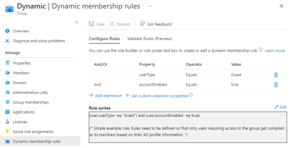 dynamic membership rules azure ad-access reviews