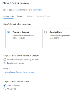 new review azure ad access reviews