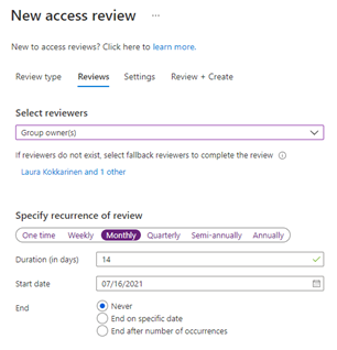 new review azure ad access reviews