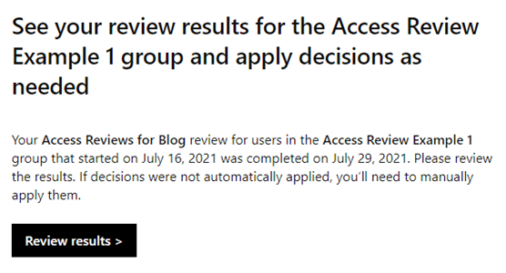 review results azure ad access reviews